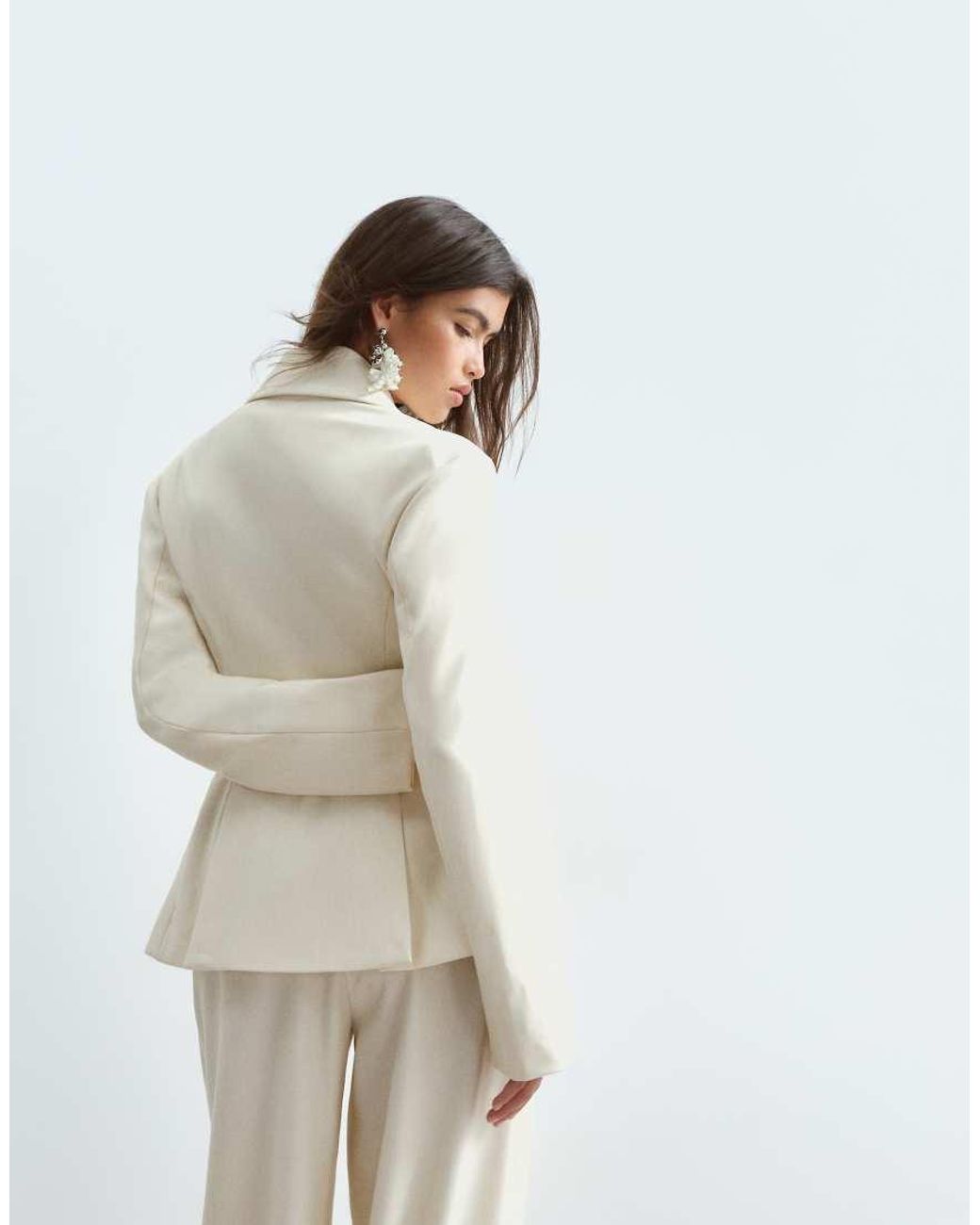 ARRANGE Natural Clean Pleat Detail Double Breasted Blazer