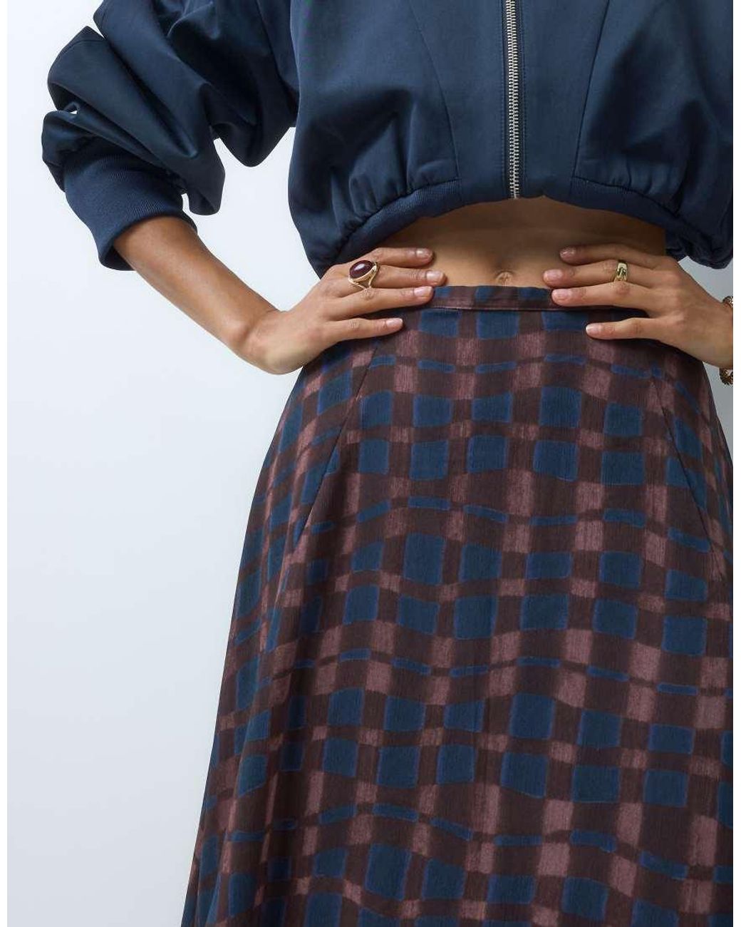 Nobody's Child Blue Madden Chiffon Pleated Volume Maxi Skirt