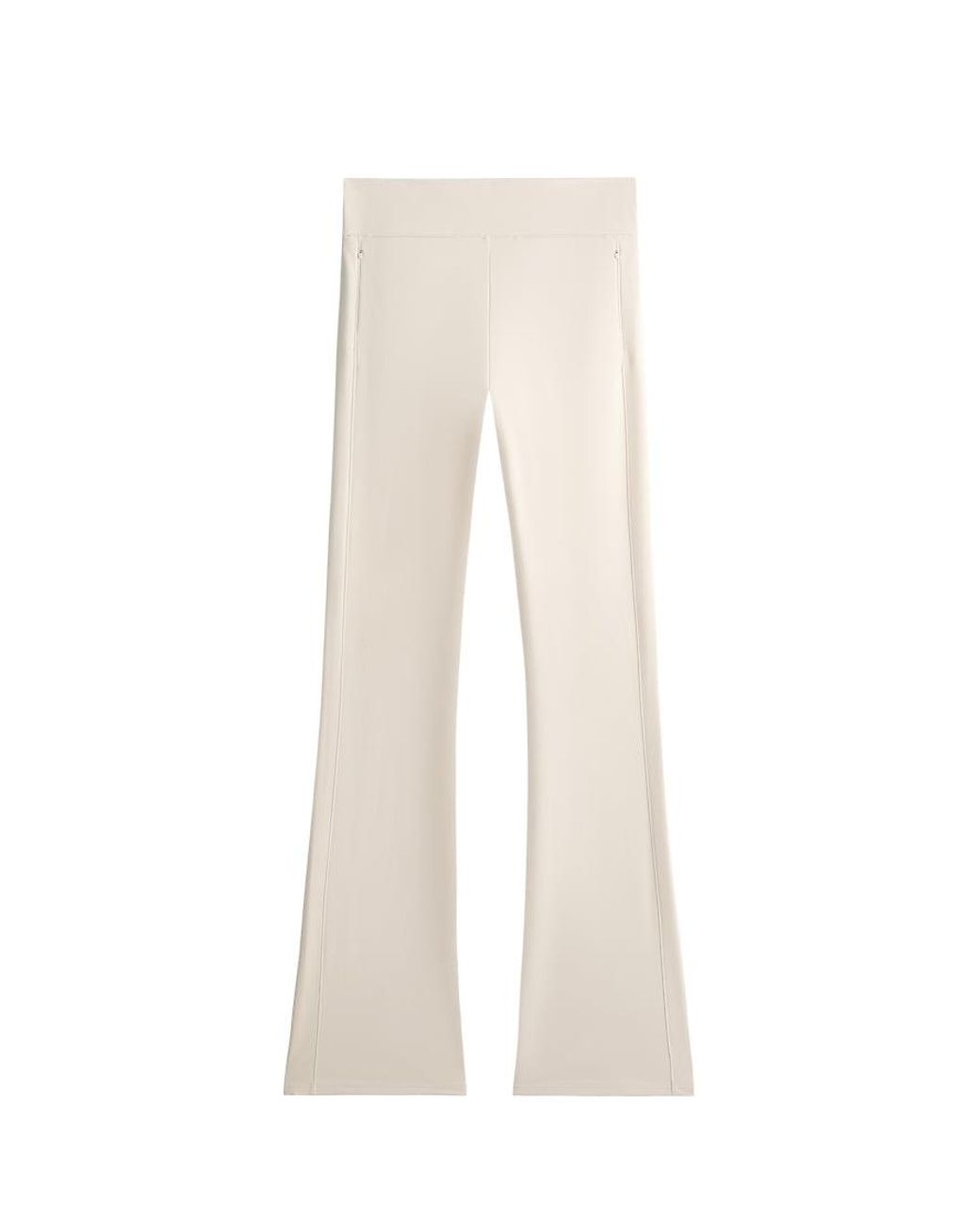 Oysho Blue High Rise Warm Flare Trousers With Zips