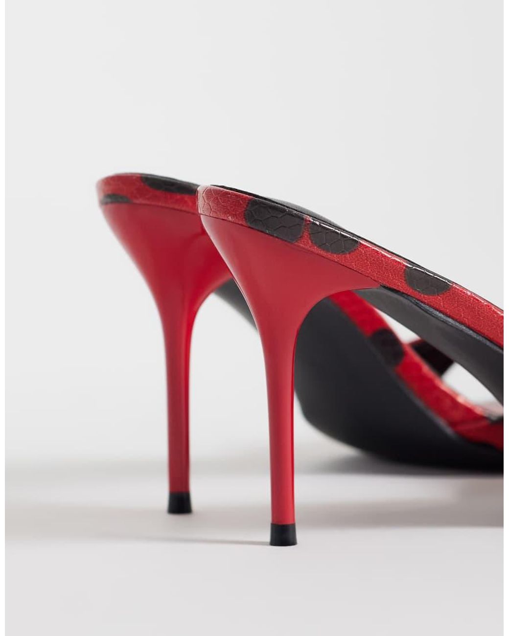 Public Desire Pink Fiora Heeled Mule Sandals