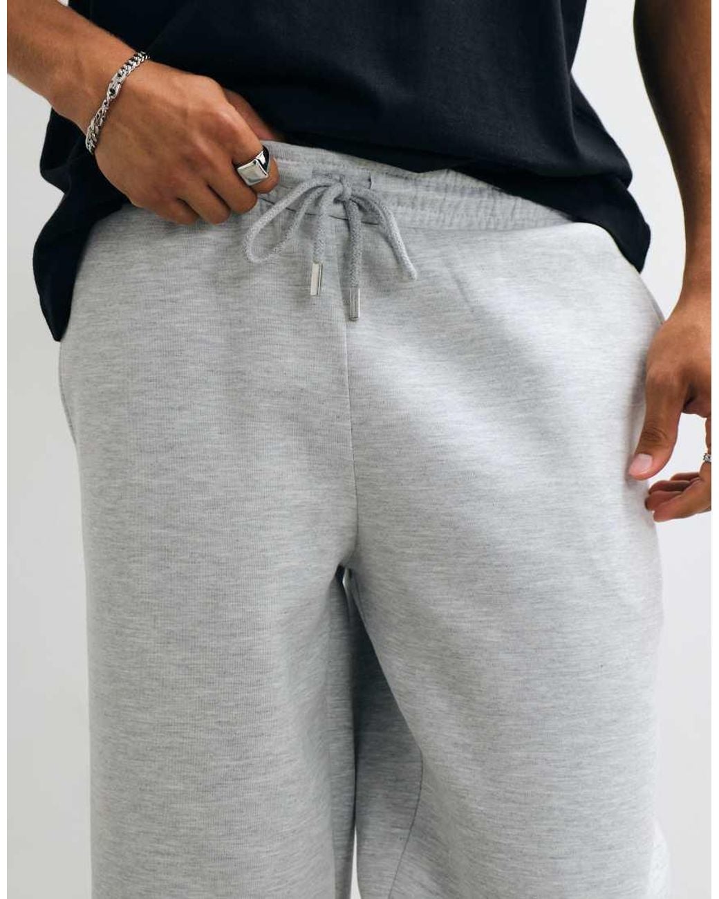 ASOS Gray Wide Leg Scuba-style Fabric jogger for men