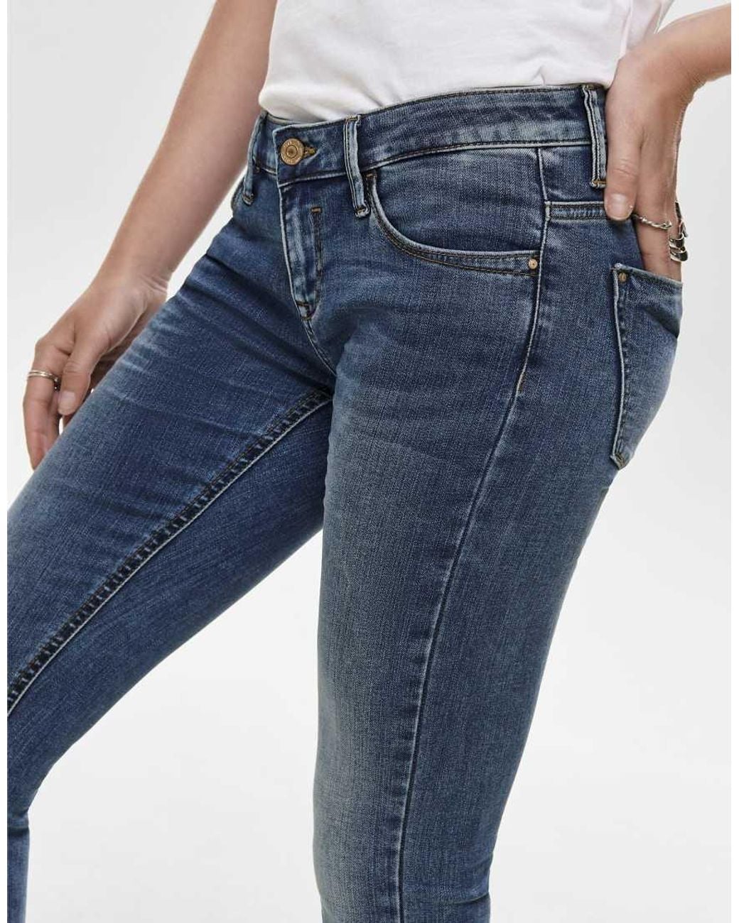 ONLY Blue Coral Life Super Low Rise Skinny Jeans