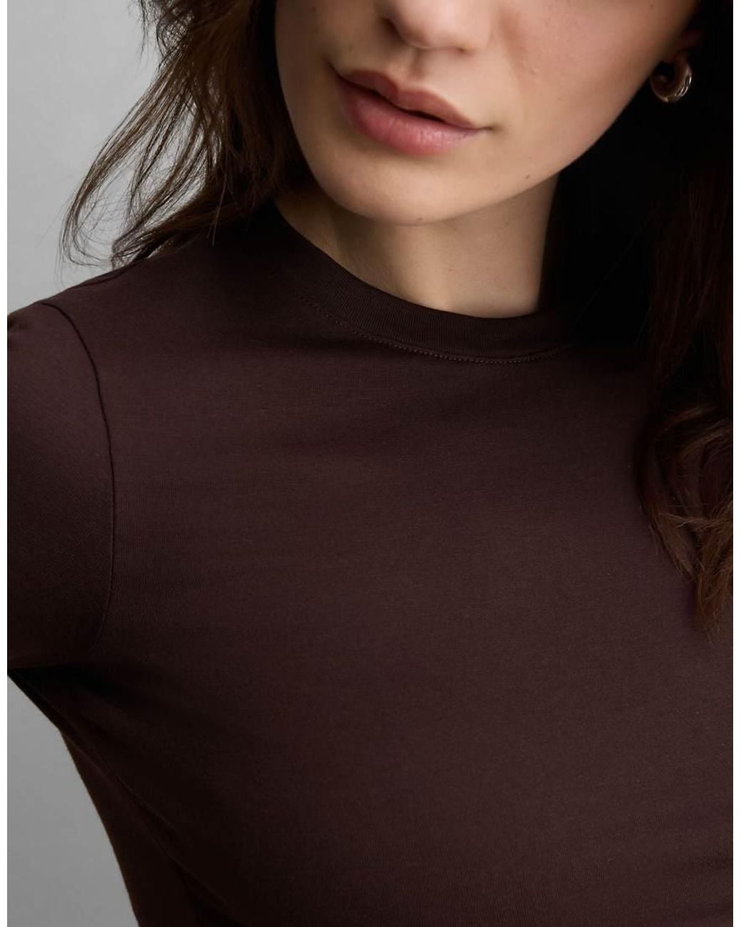 Intimissimi Brown Short-Sleeved Stretch Top