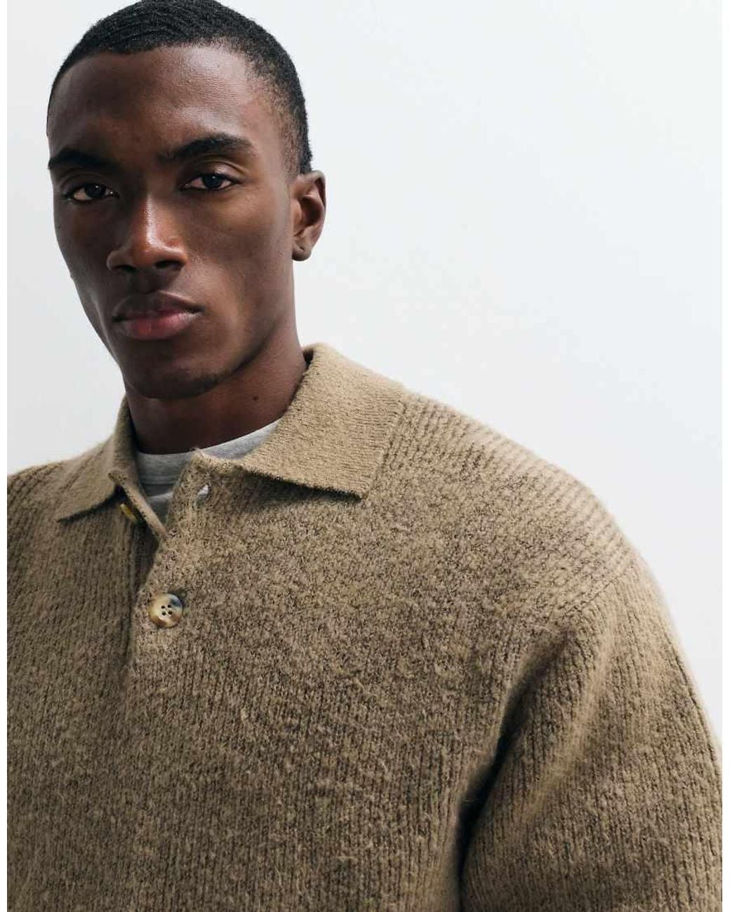 Redefined Rebel Brown Nixon Boxy Knitted Polo for men