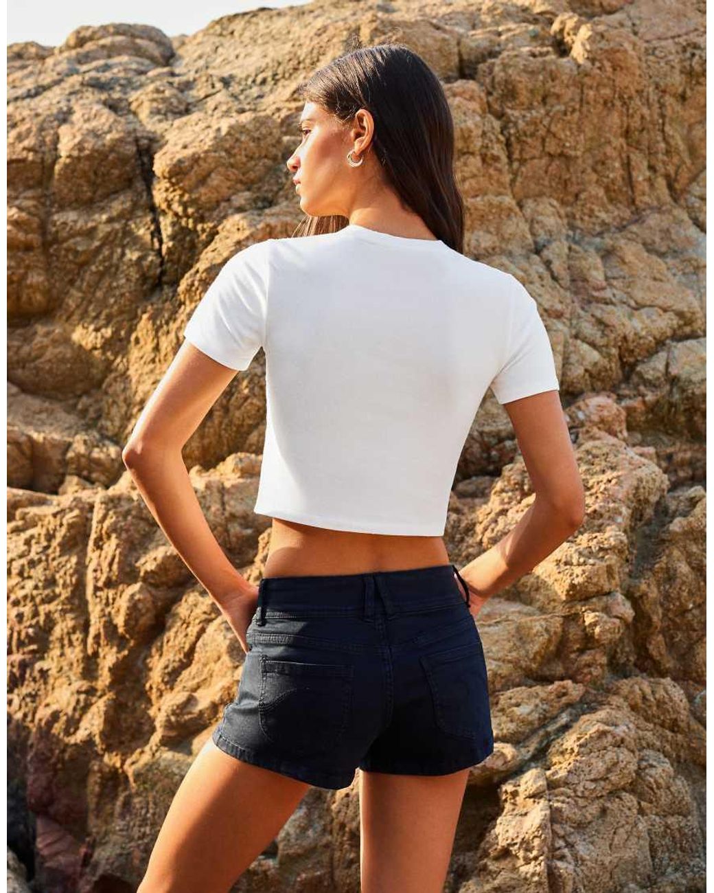 Bershka Metallic Short Sleeve Print T-shirt