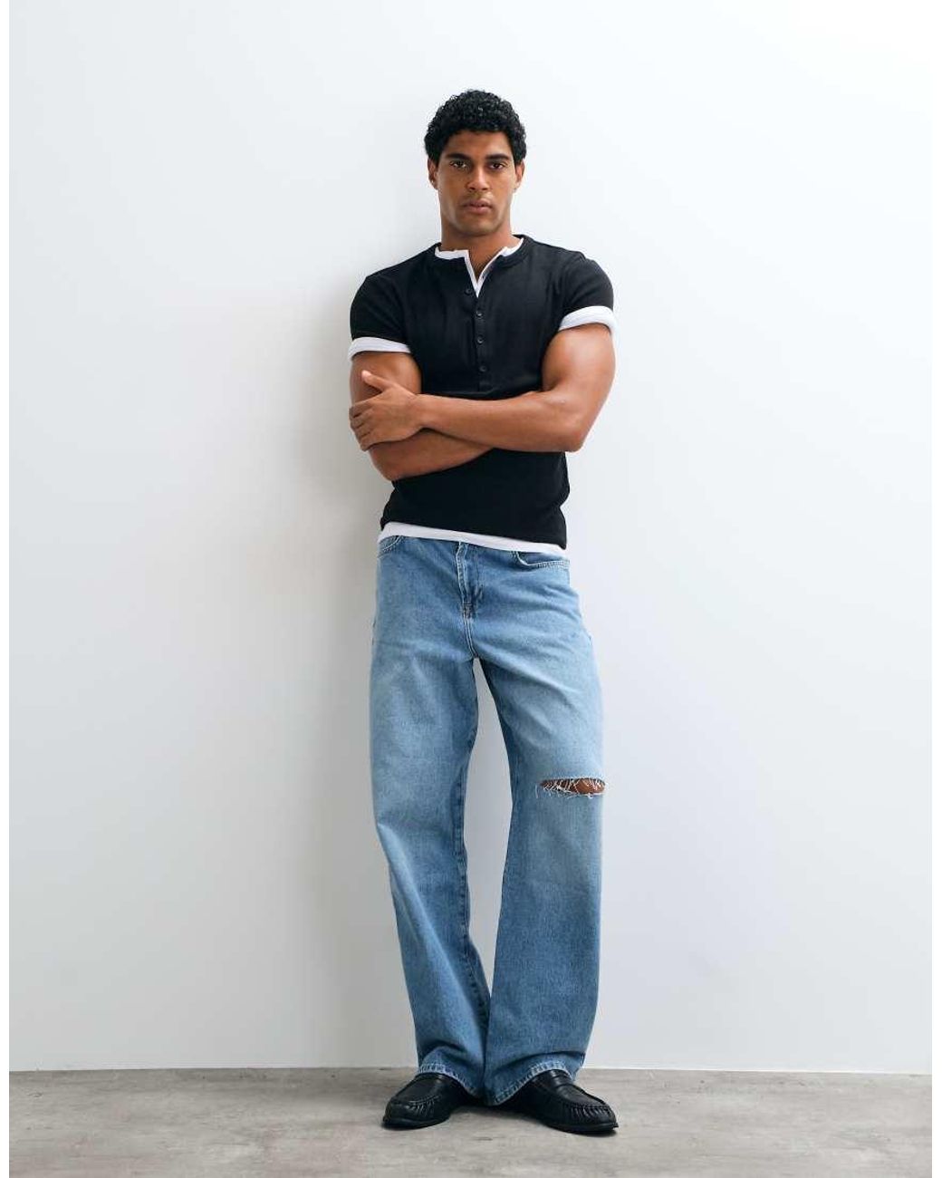 ASOS Blue baggy Jeans for men