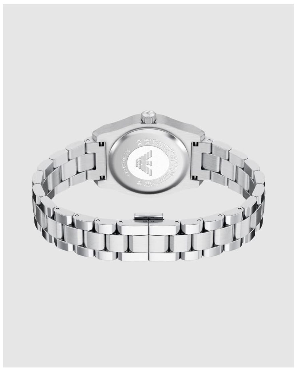 Emporio Armani White Three-Hand Date Stainless Steel Watch