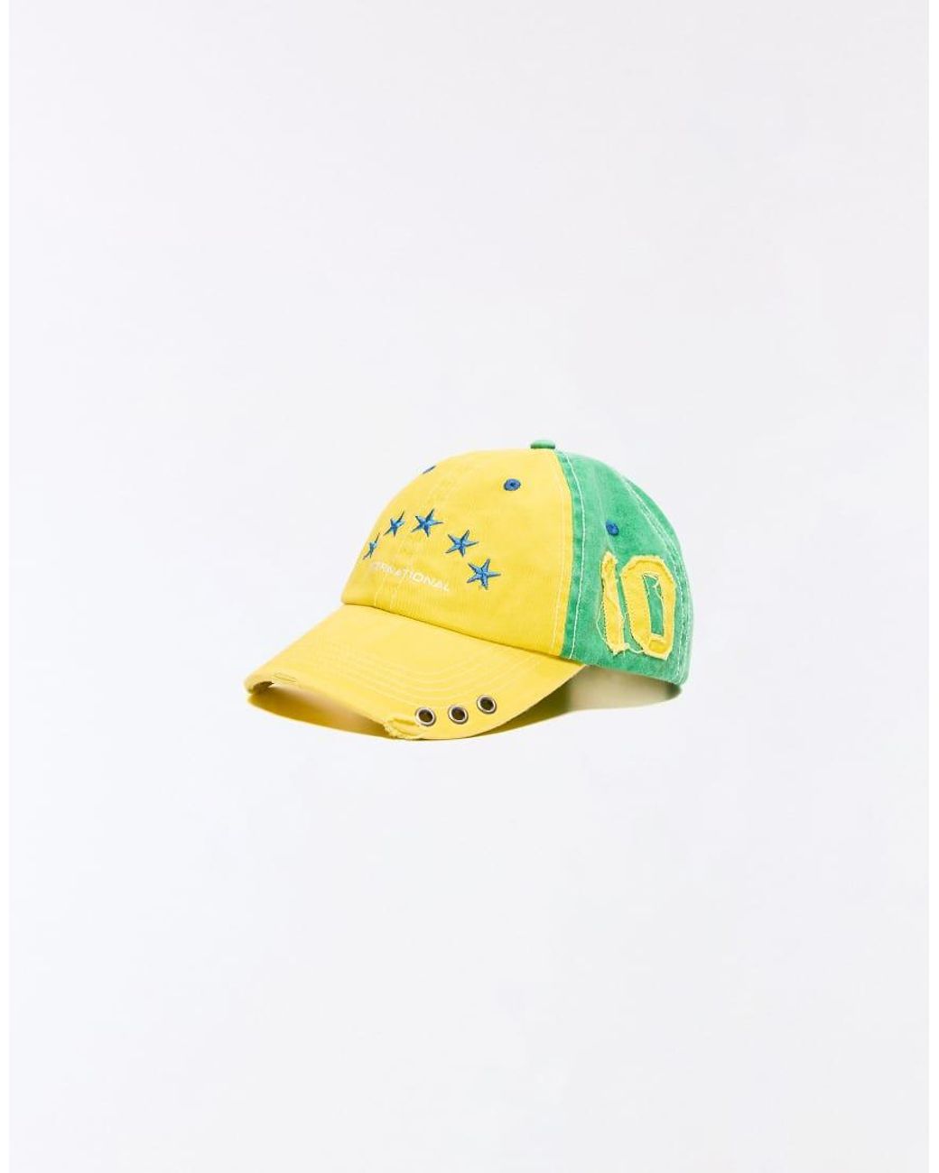 Bershka Yellow Brazil Embroidered Cap for men