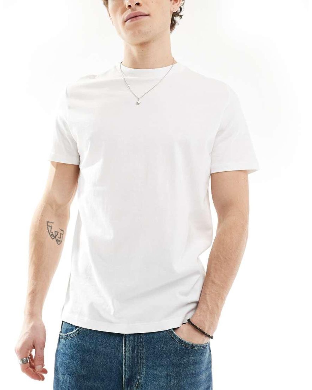 ASOS Natural Essentials 3 Pack Regular Fit T-shirts for men