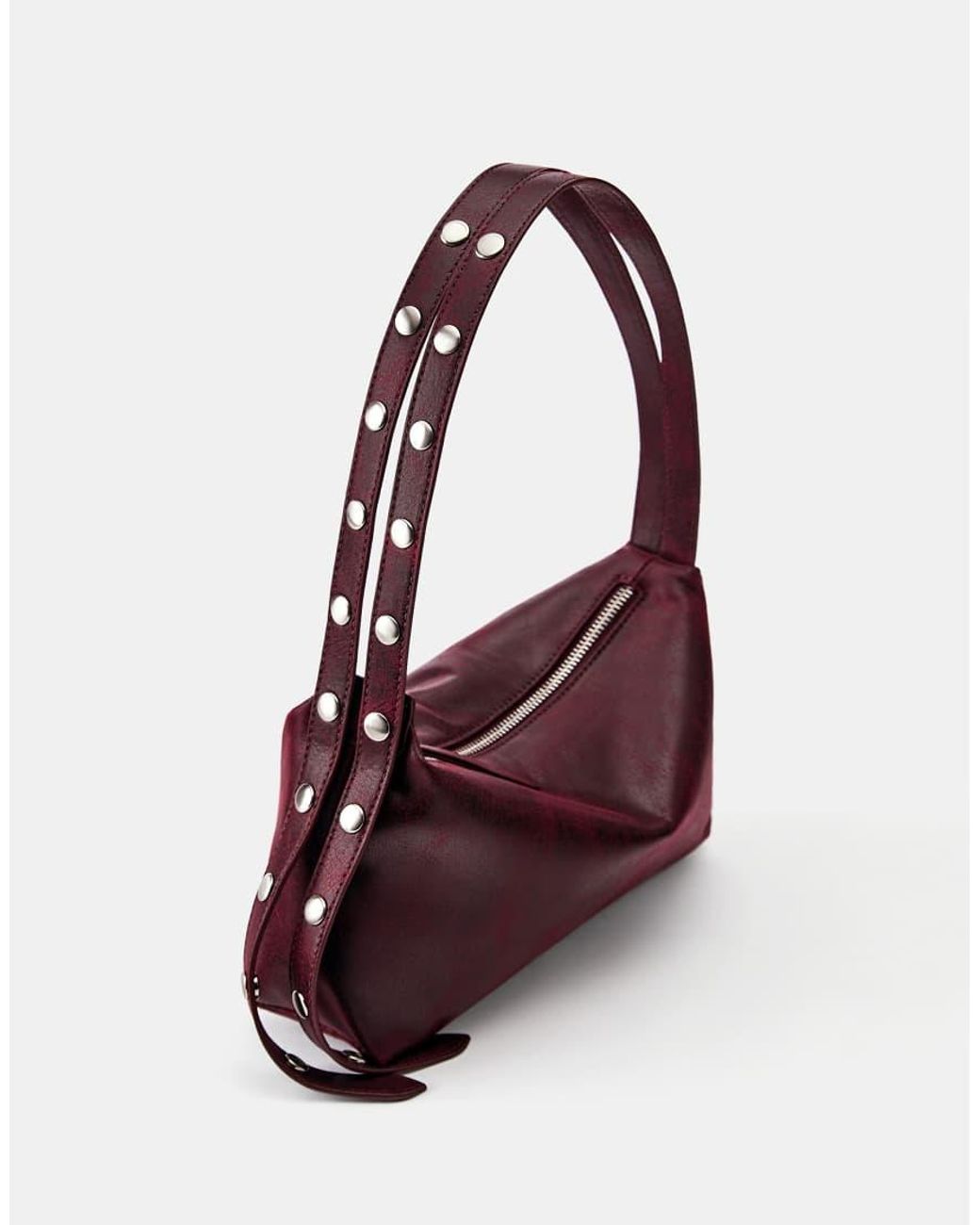 Pull&Bear Purple Studded Shoulder Bag