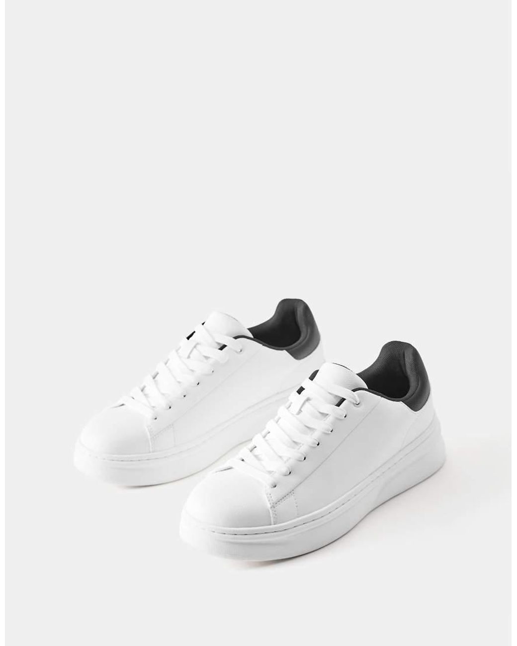 Pull&Bear White Casual Trainers With Detail for men