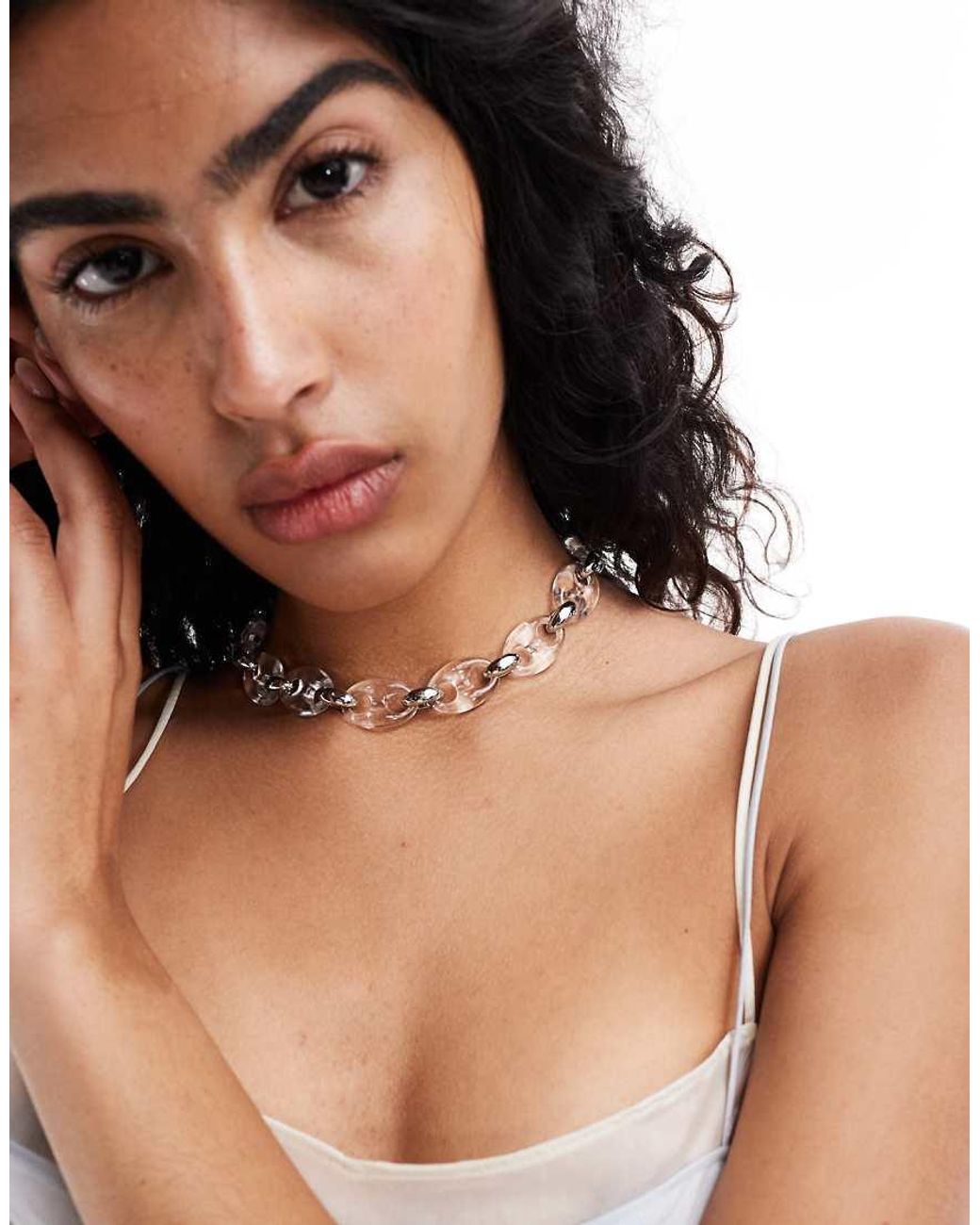 Collana Con Maglie di Mango in Neutro Lyst