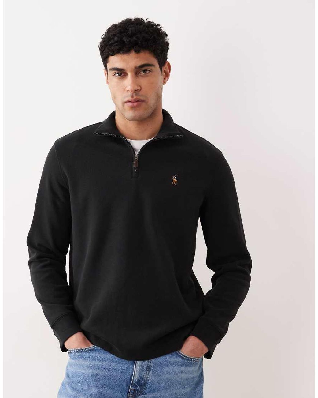 Polo Ralph Lauren Black Icon Half Zip Jumper for men