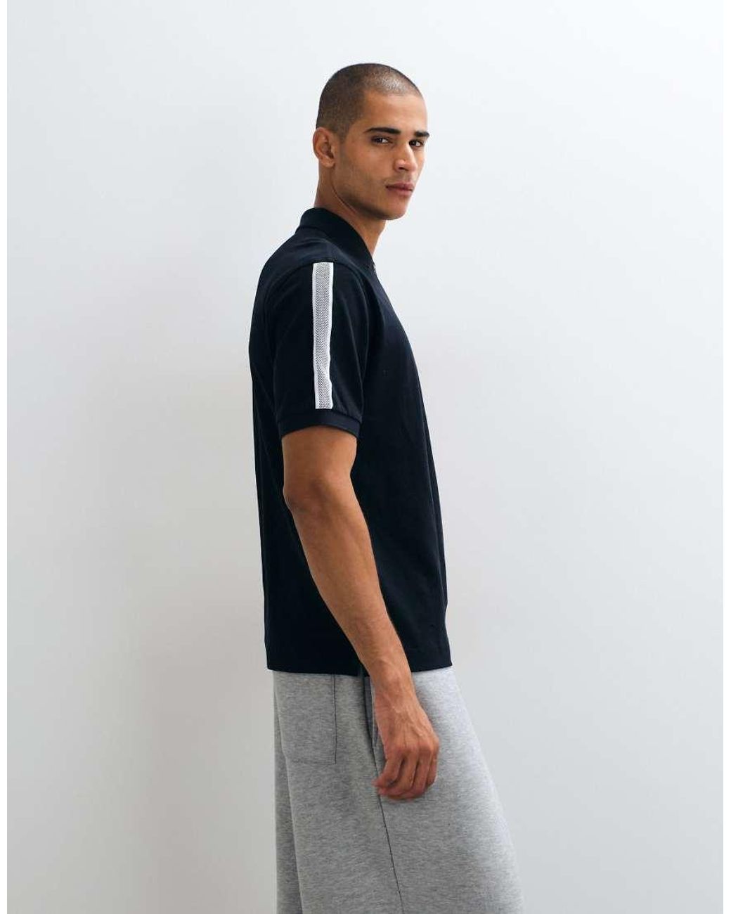 Fred Perry Blue Tennis Net Tape Polo Shirt for men