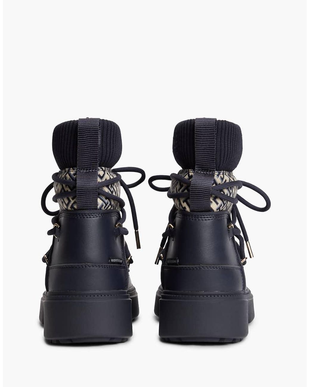 Tommy Hilfiger Blue Th Monogram Water Resistant Snow Boots