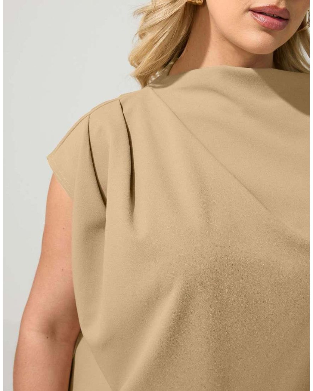 Yours Clothing Natural Drape Shoulder Top