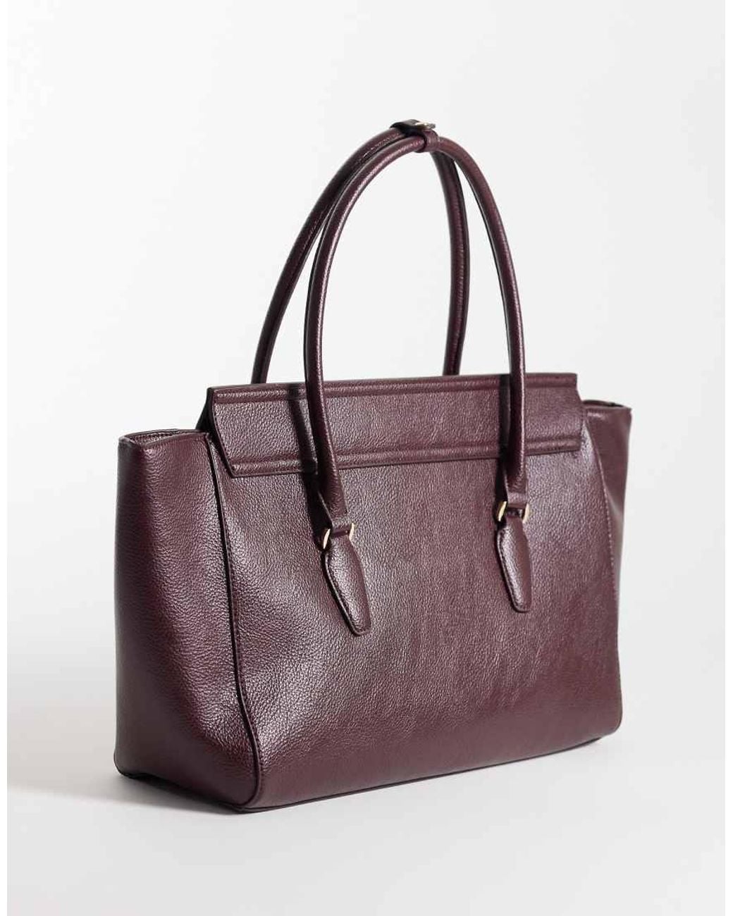 Mango Purple Faux Leather City Bag