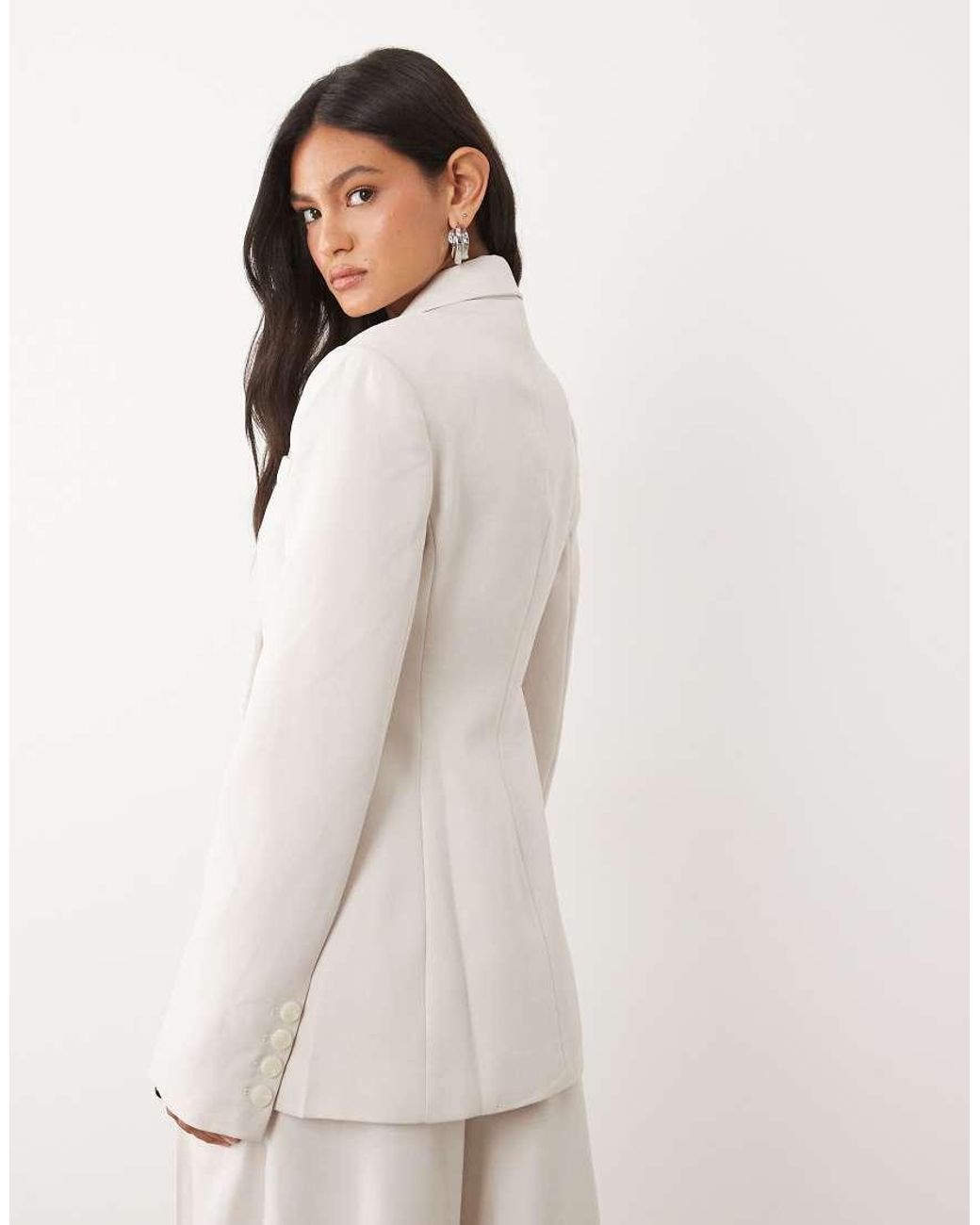 JW PEI Natural Structured Double Breasted Tailored Mini Blazer