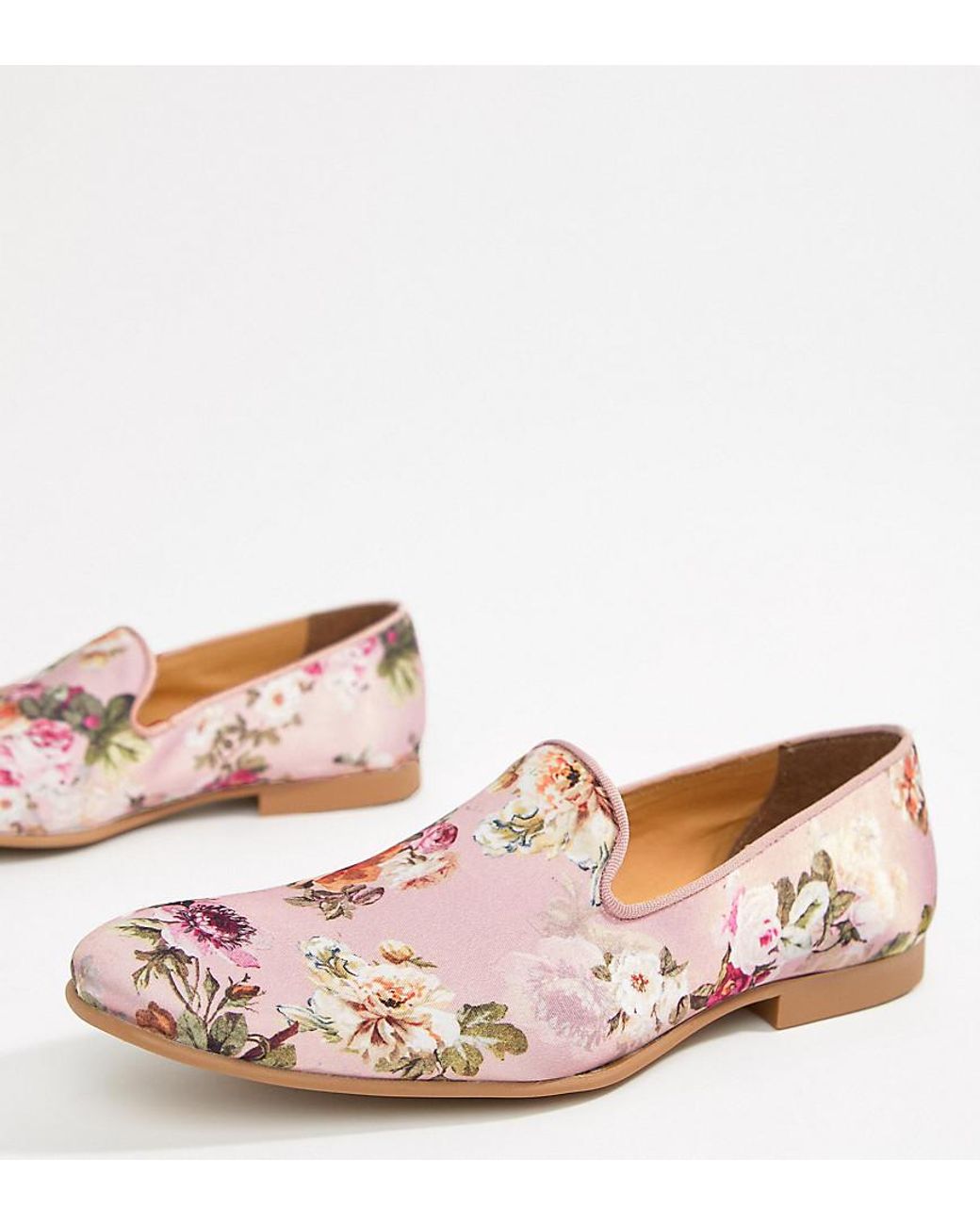 ASOS Loafers In Pink Floral Print for Men | Lyst
