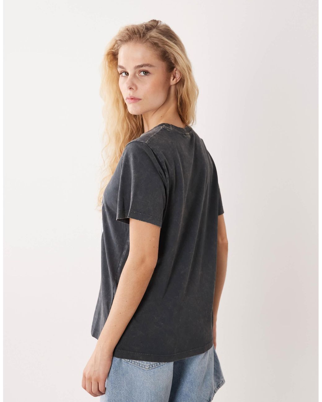 T-shirt à manches courtes avec imprimé puerto rico - anthracite délavé ASOS en coloris Blue