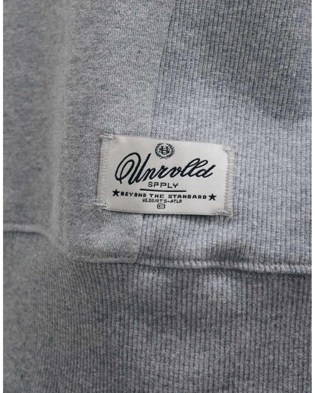 ASOS Gray Premium Heavyweight 400gsm Oversized Quarter Zip Sweat for men