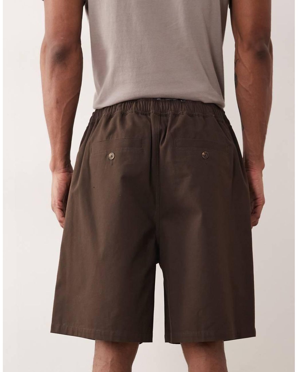 ASOS Gray Mid Length Jort With Drawcord for men