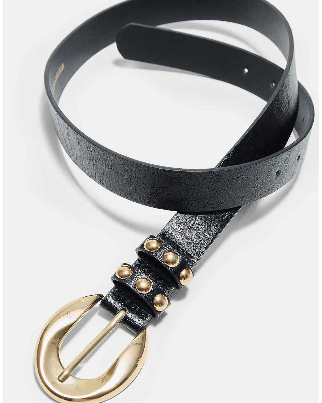 Stradivarius White Studded Plaque Belt