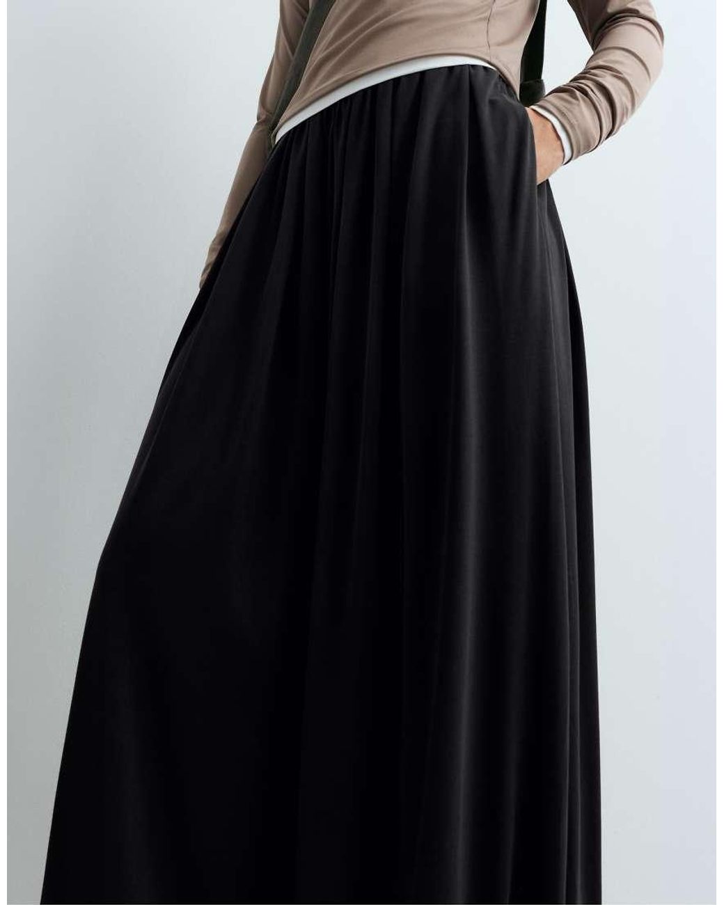 Oysho Black Modal Blend Balloon Trousers