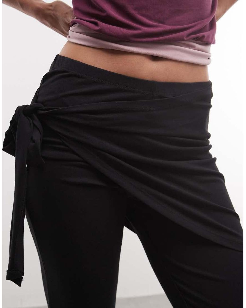 Noisy May Red Capri Trousers With Scarf Detail