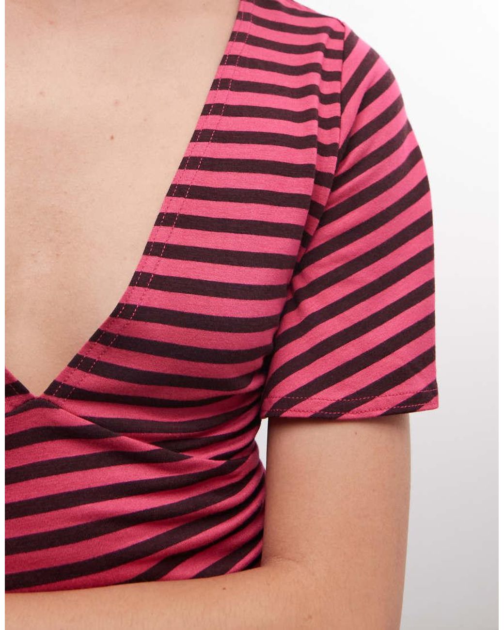 Collusion Red Deep V Batwing Top