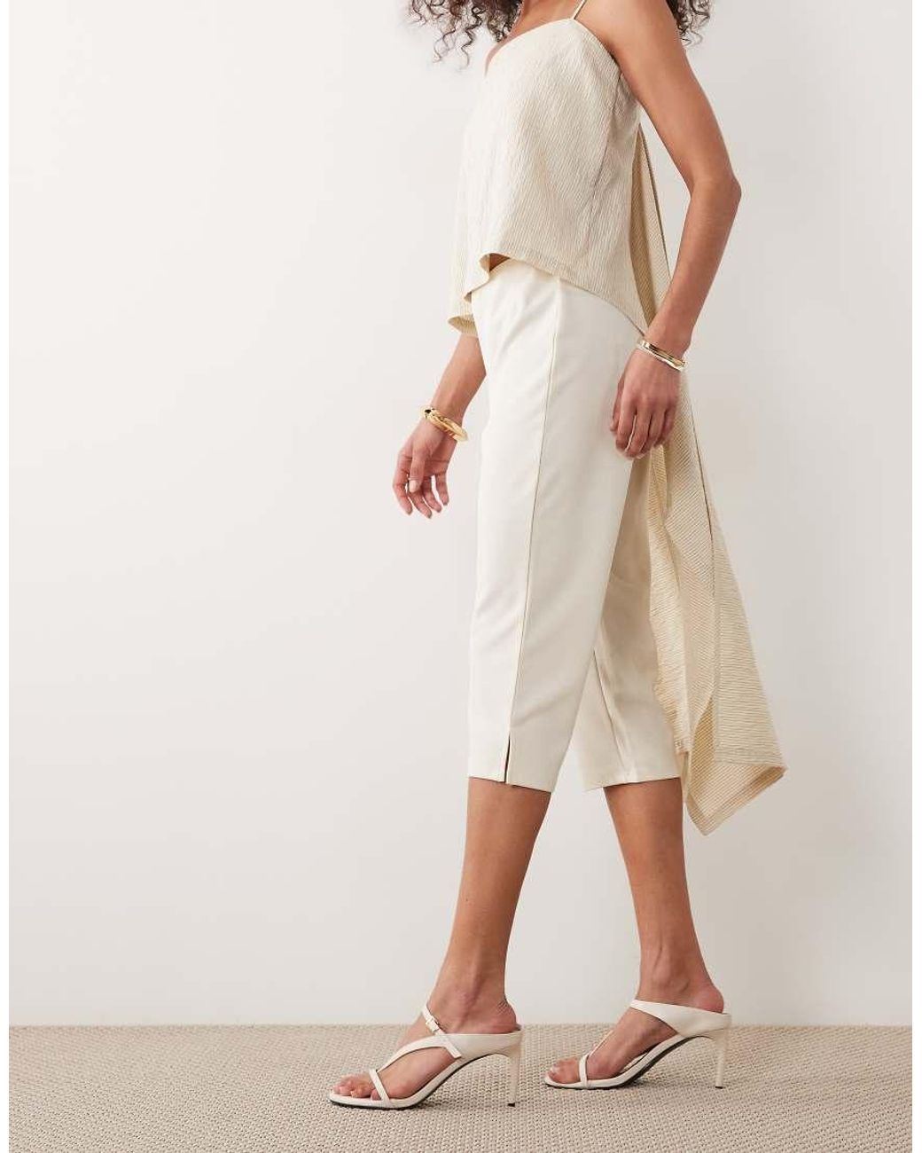 ASOS Capribroek Met Zijsplit in het Natural