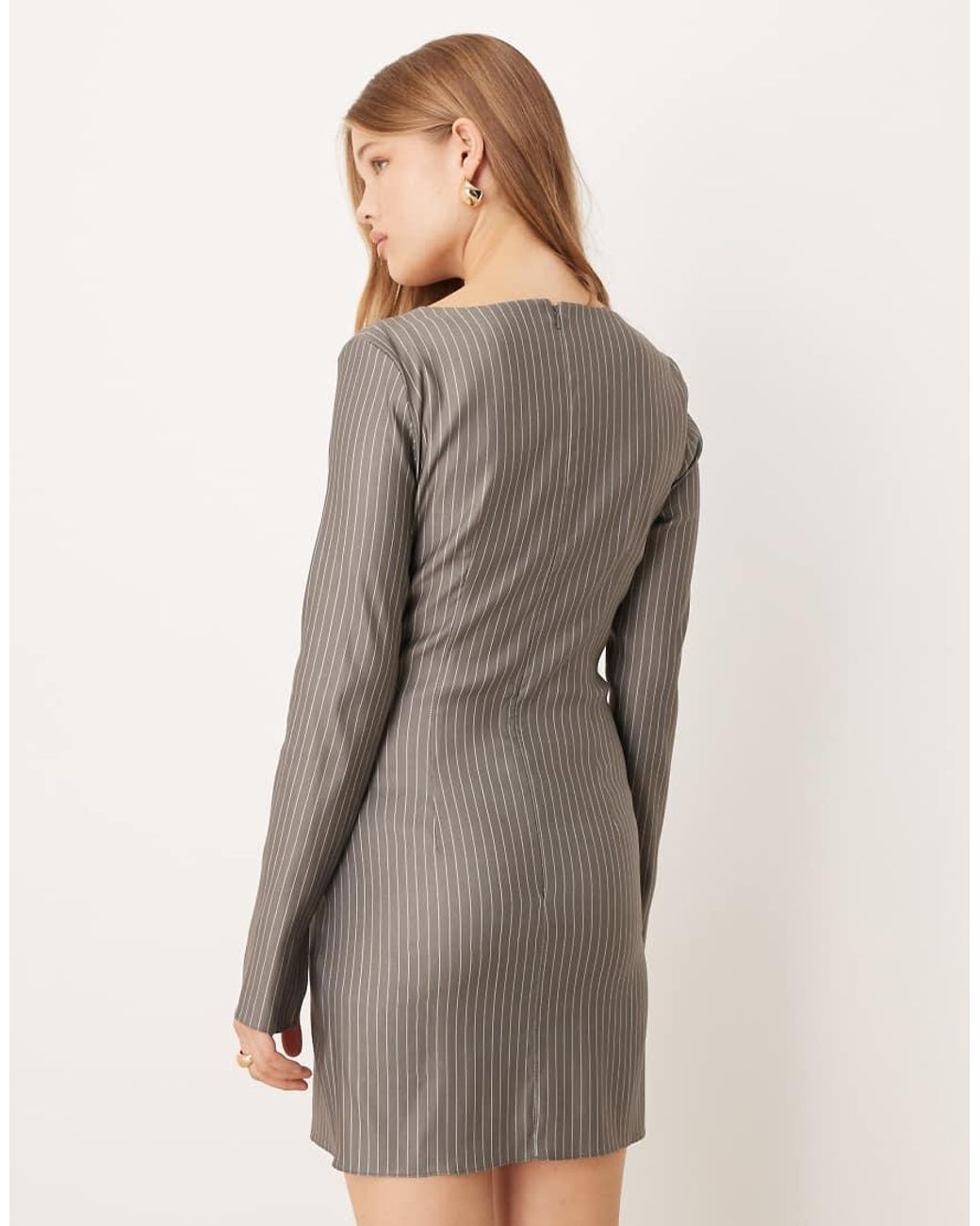 ASOS Gray Mini Dress With Bust Detail Detail
