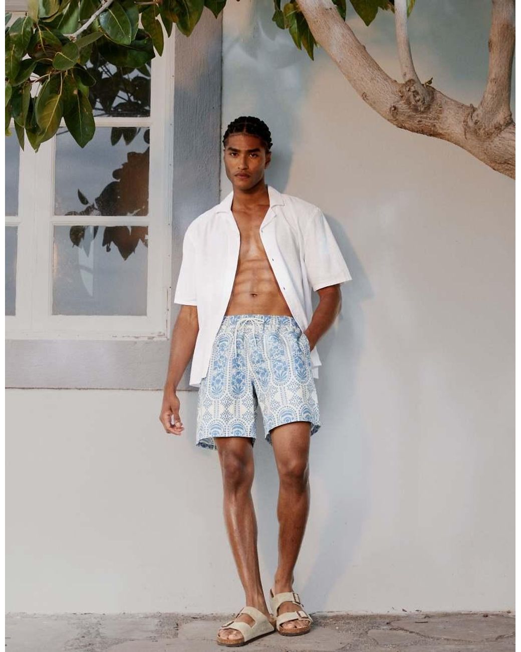 Camisa Blanca De Manga Corta De Tejido Texturizado De Hollister de hombre de color Gray