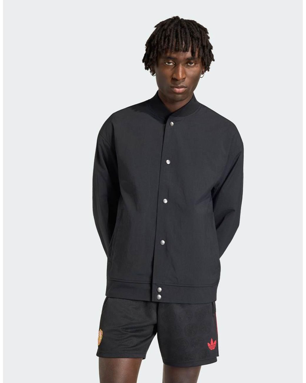 Adidas Originals Black Manchester United Stone Roses Jacket for men