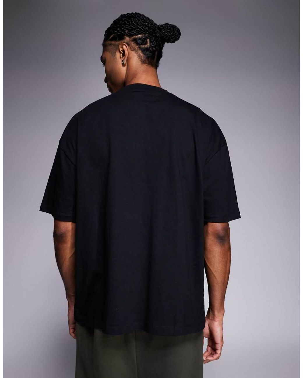 T-Shirt Basic Oversize Nera di ASOS in Black da Uomo