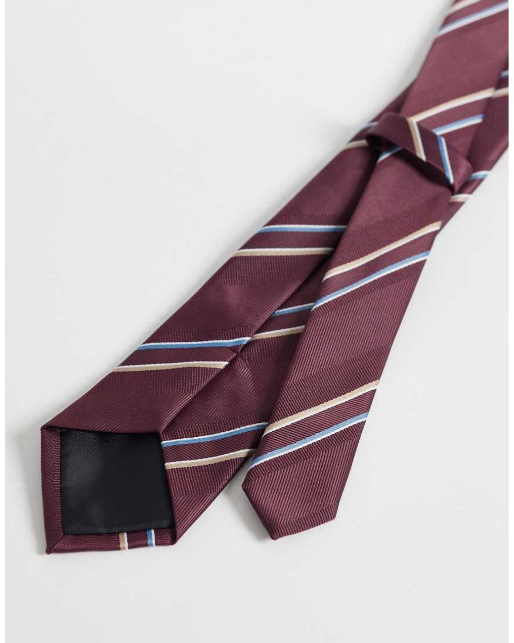 ASOS Purple Thin Stripe Rugby Tie for men