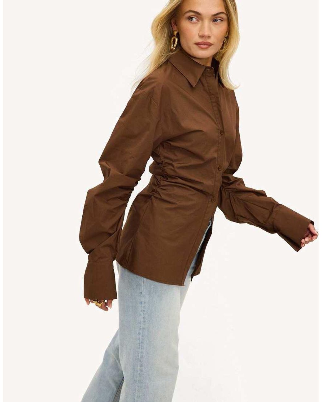 Loavies Brown Magical Autumn Button Blouse
