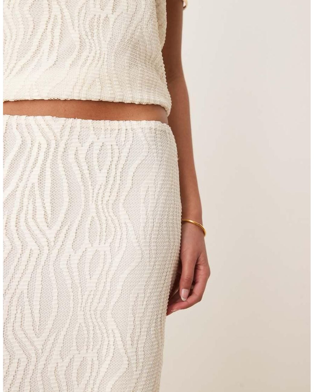 Vila Natural Textured Maxi Skirt Co-Ord