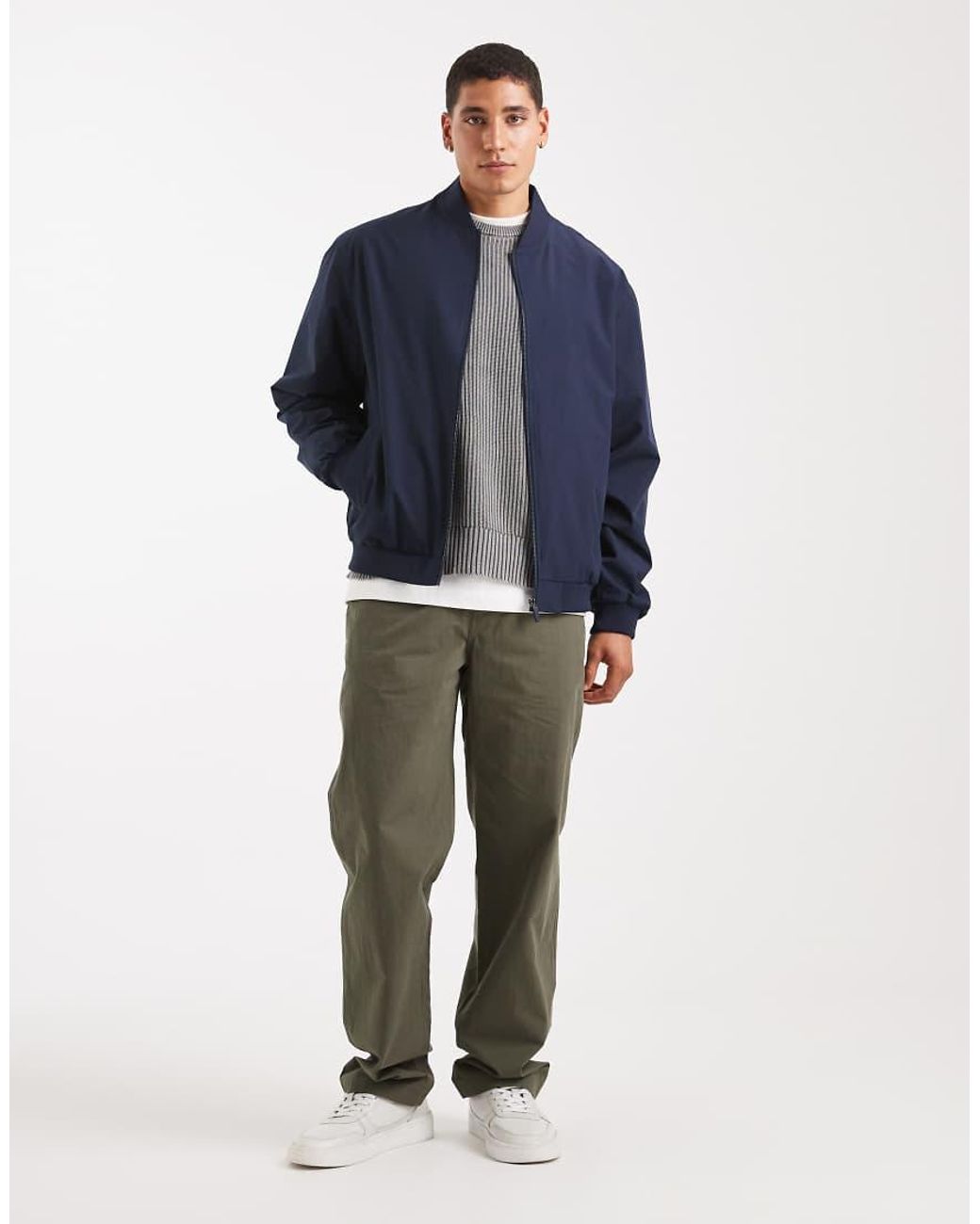 Jack & Jones Blue Bomber Jacket for men