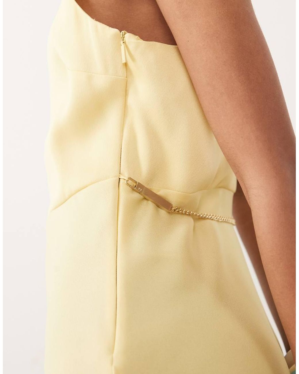 ARMANI EXCHANGE Natural Maxi Gold Chain Detail Dress