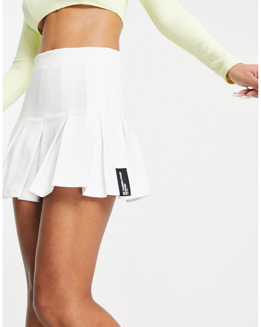 Bershka Pleated Mini Tennis Skirt in White | Lyst