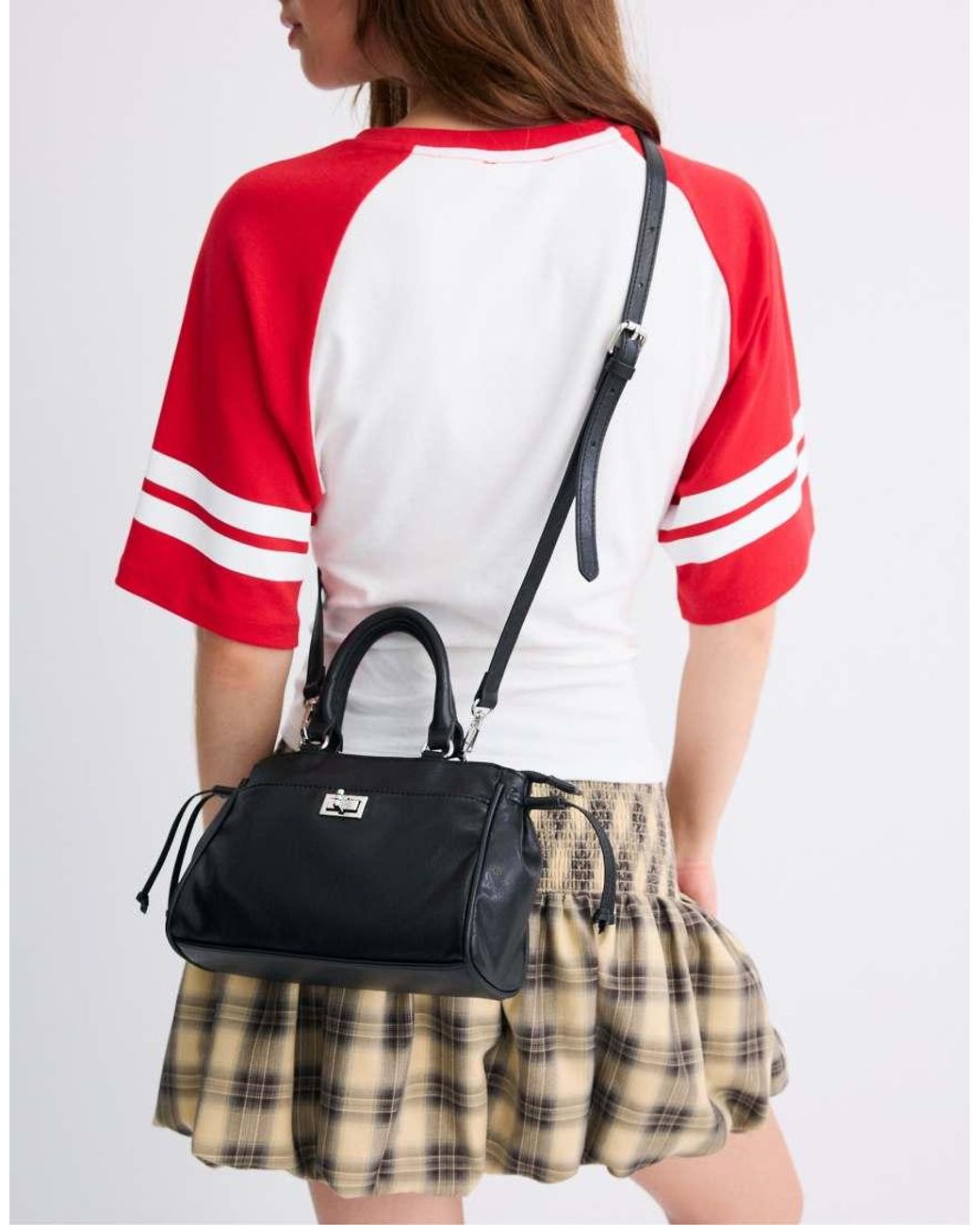 Stradivarius Black Mini Flap City Bag