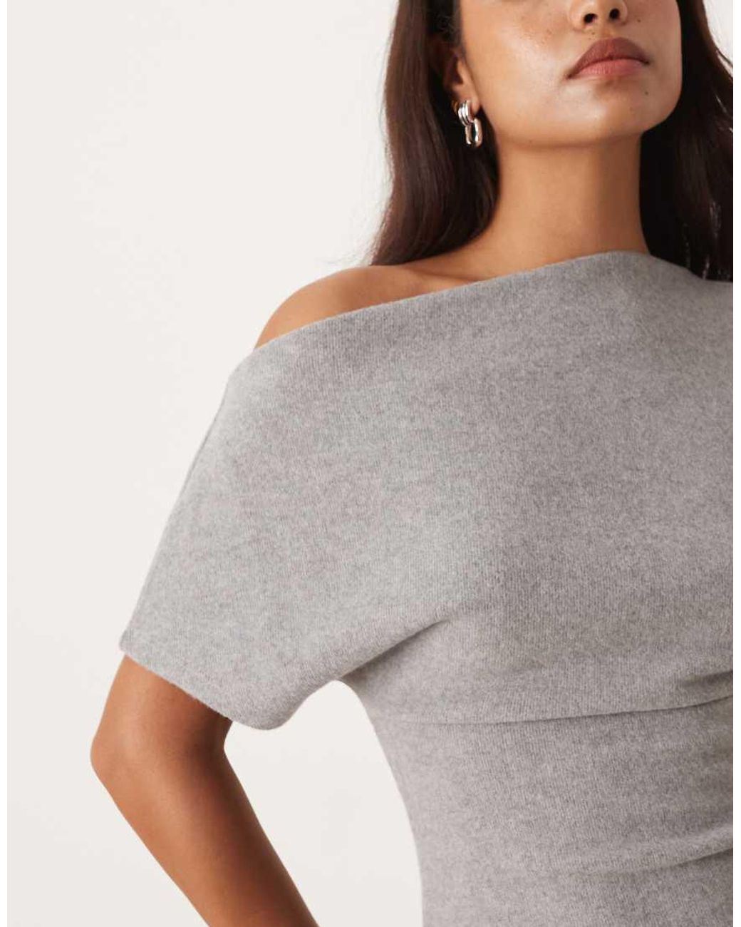 Gina Tricot Gray Soft Asymmetric Top