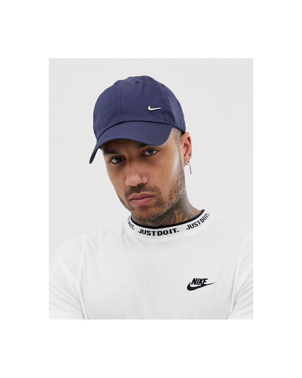 nike metal swoosh cap blue