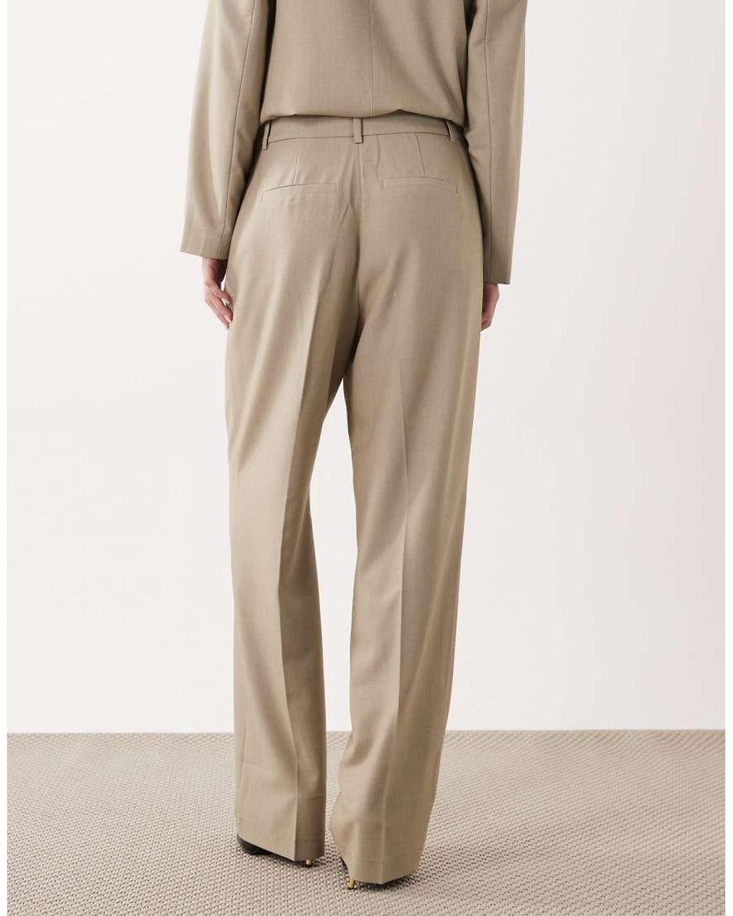 Vila Natural Tailored Straight Leg Trousers Co-ord