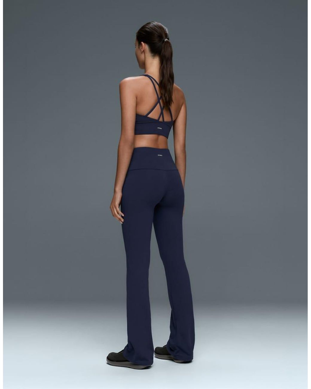 Oysho Blue High-Rise Comfortlux Flare Trousers