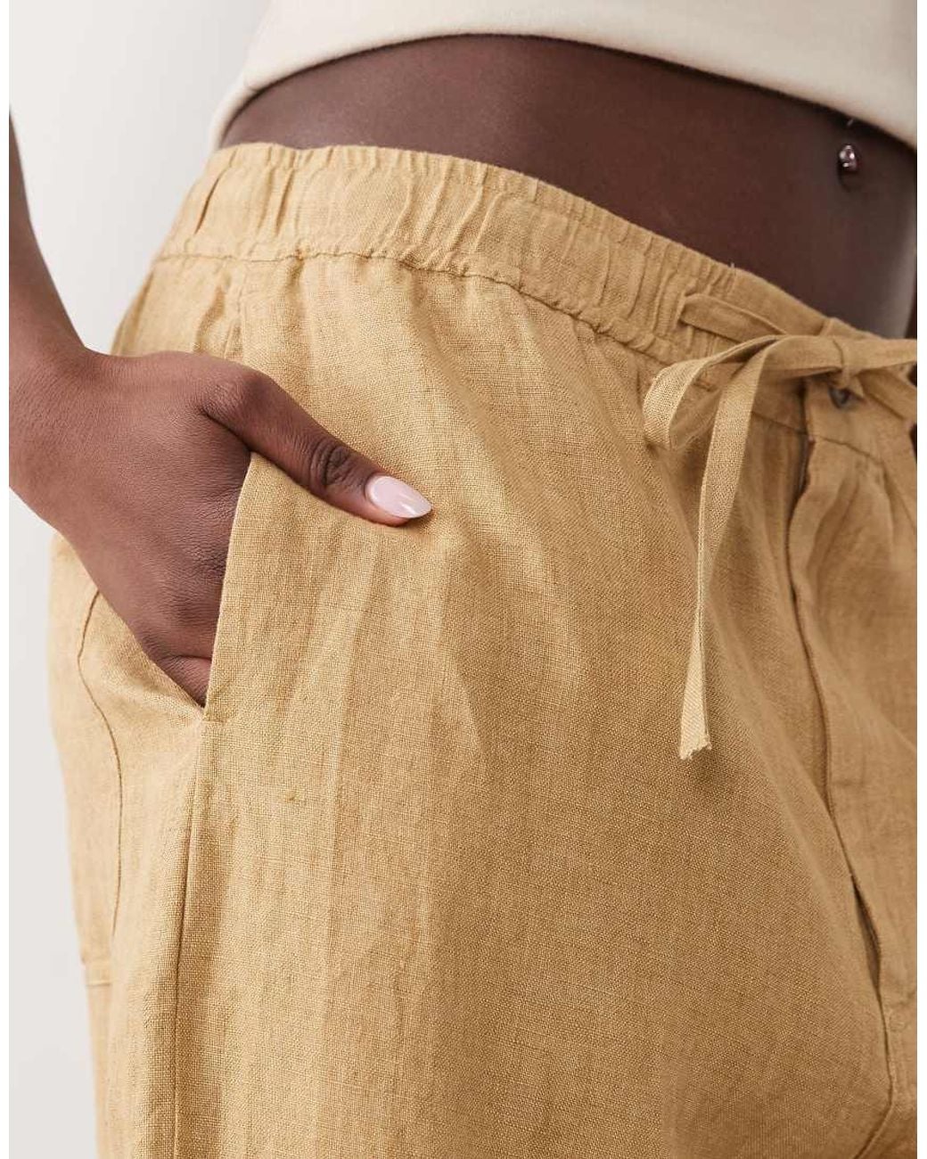 Polo Ralph Lauren Natural Linen Wide Leg Pants