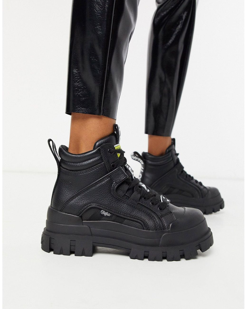 Buffalo Aspha Flat Ankle Boots in Black