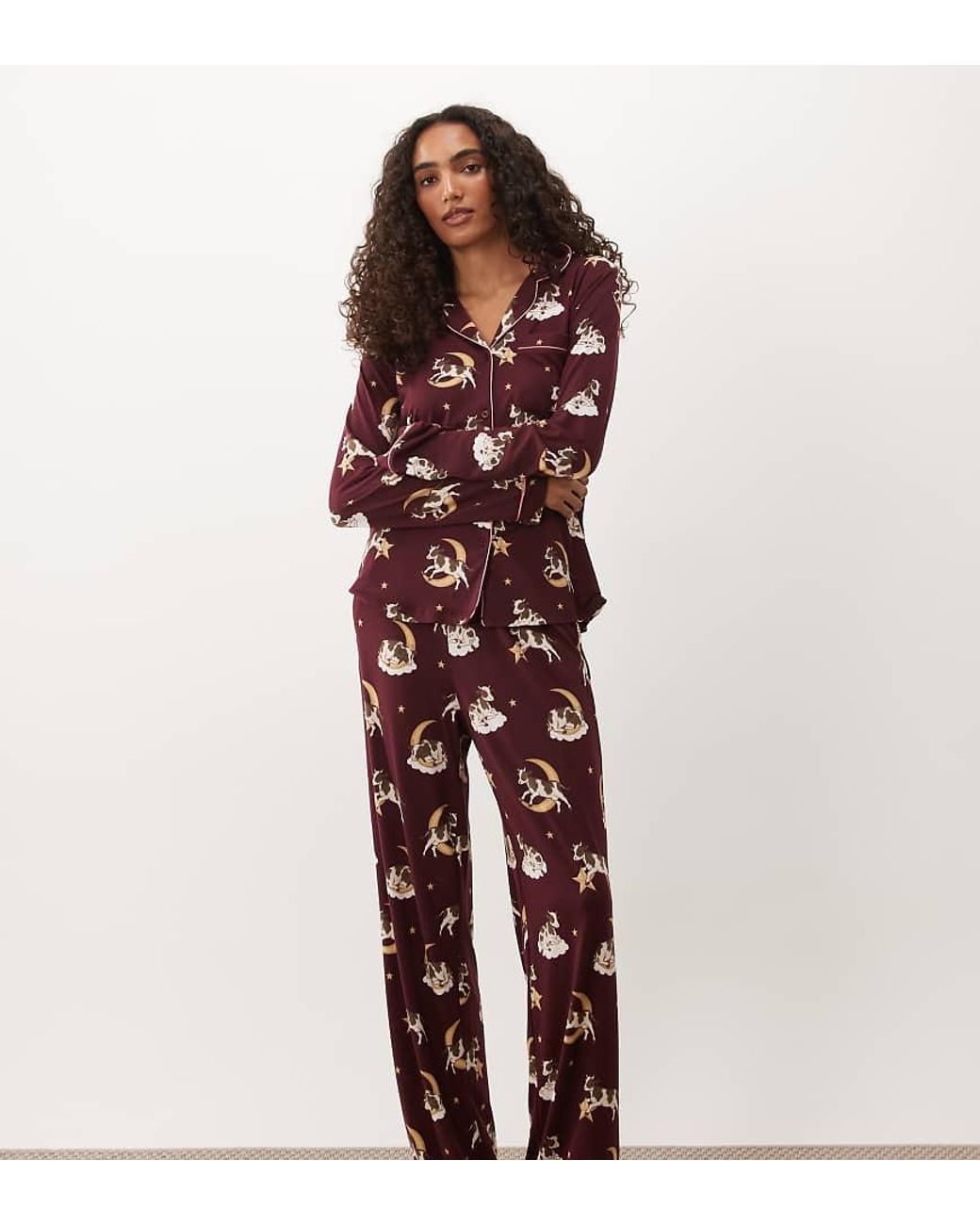 Chelsea Peers Red Super Soft Button Up Pyjama Set