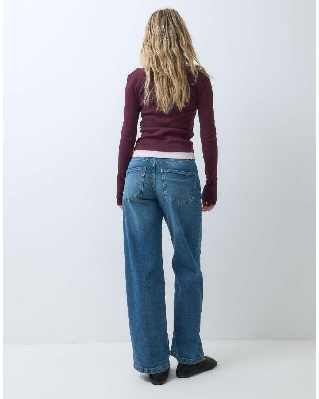 Vero Moda Blue High Rise Wide Leg Jeans